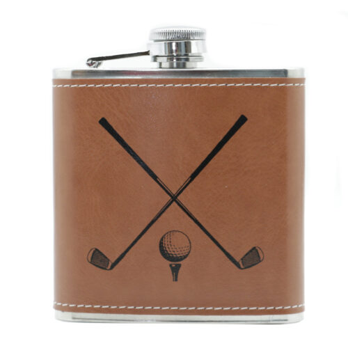 Hip Flask Golf Design 6oz Stainless Steel