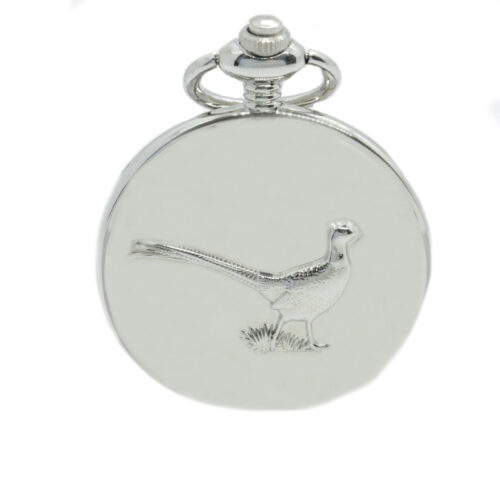 Pheasant Embossed Quartz Full Hunter Pocket Watch