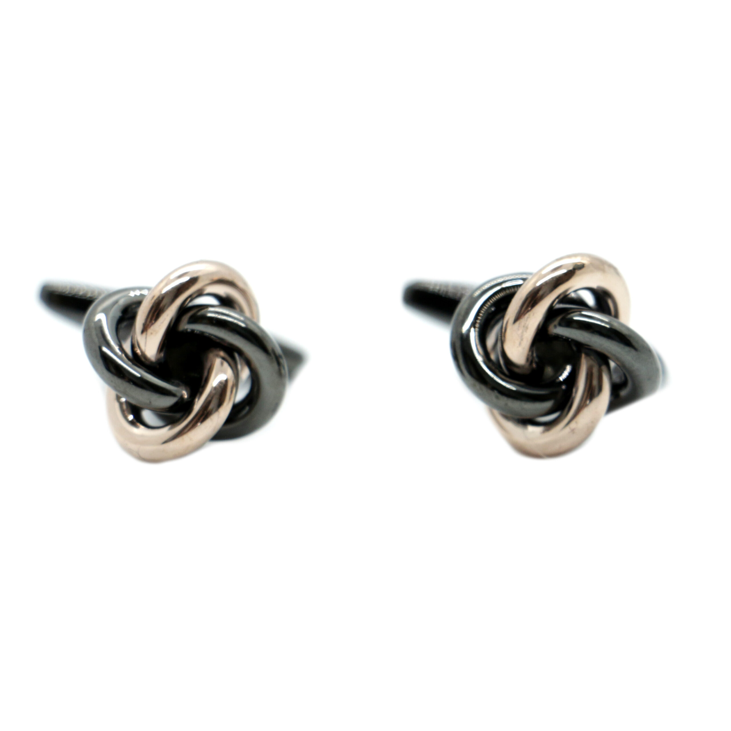 Mixed Gunmetal & Rose Gold Knot Cufflinks - Dalaco