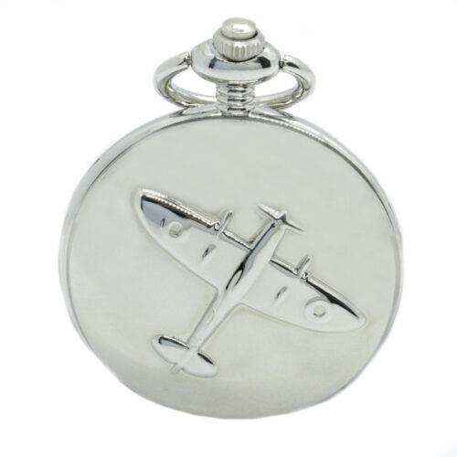 Spitfire Embossed Quartz Full Hunter Pocket Watch