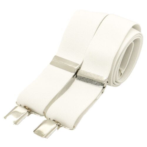 White plain 35mm silver clip braces