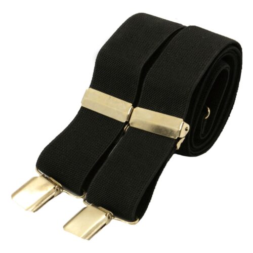 Black plain 35mm gold clip braces 