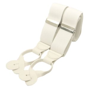 White Rolled Leather End braces 