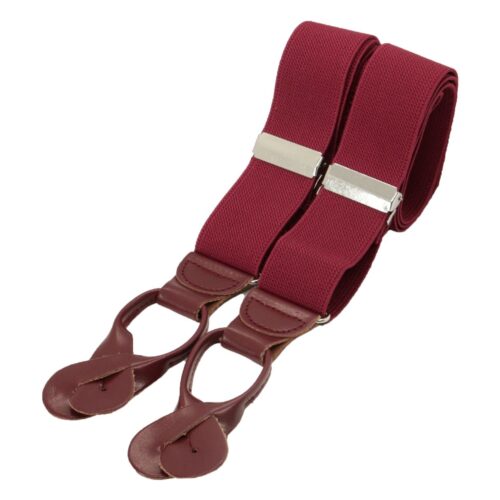 Burgundy Rolled Leather End braces 